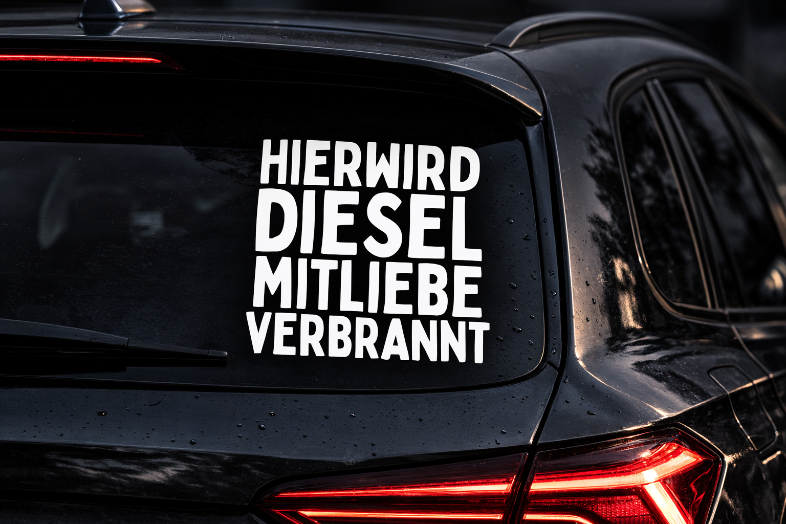 Hier wird Diesel mit Liebe verbrannt ca. 30x15cm